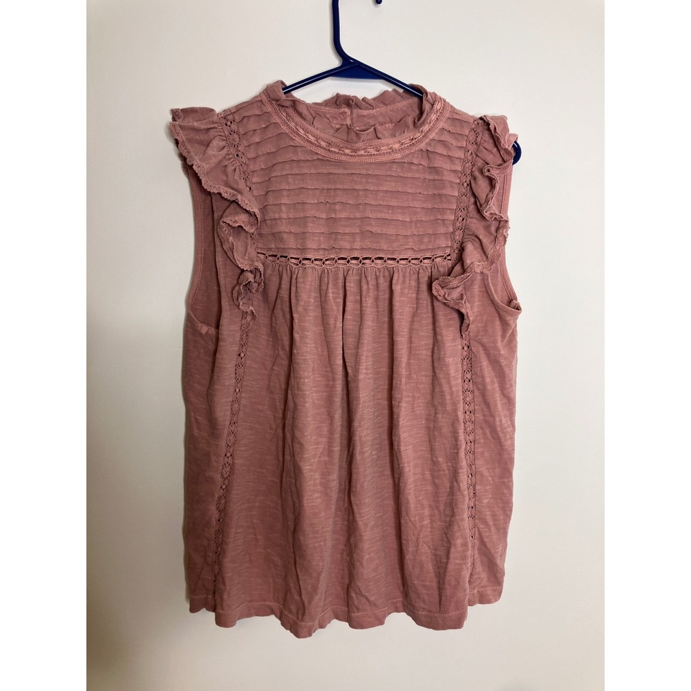 Sleeveless Ruffled Knit Top - Dusty Rose